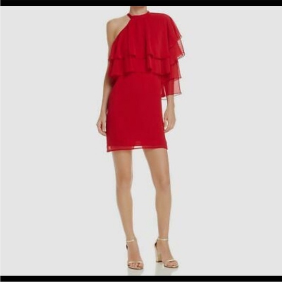 Wayf Dresses & Skirts - Wayf Vibrant Red One-Shoulder Dress‎